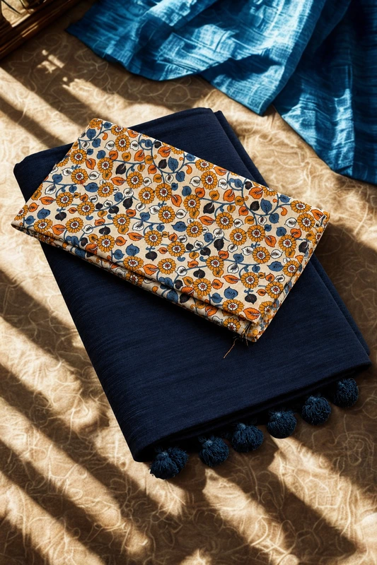 Khadi linen With seperate blouse 2