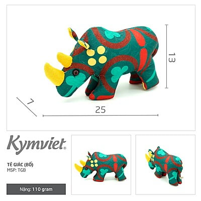Tê Giác Bố Nhồi Bông KYMVIET Vải Cotton Handmade