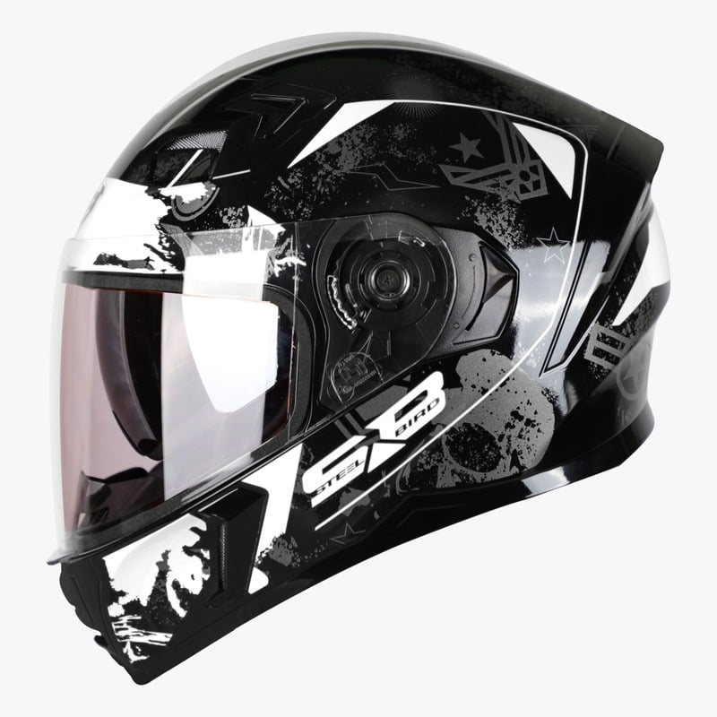 STEELBIRD SBA-21 COMBAT MATT BLACK/WHITE C/V (M)
