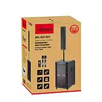 BK-SZ1201 Portable Stage Speaker System with Built-In Battery, Dual Mics & Remote