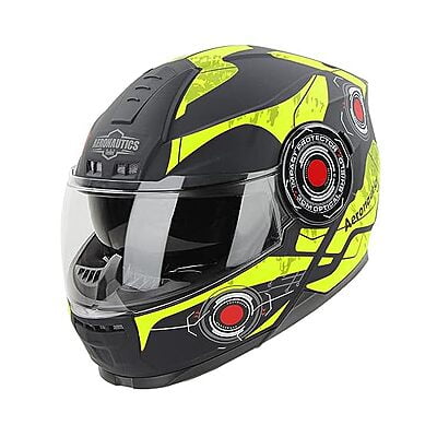 STEELBIRD SBH-40 ISS ASSASIN MATT BLACK/NEON C/V 580 MM