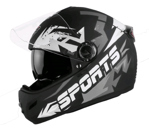 STEELBIRD SBH-34 ROX ISS R SPORTS GLOSSY BLACK/GREY C/V 580 MM (M)