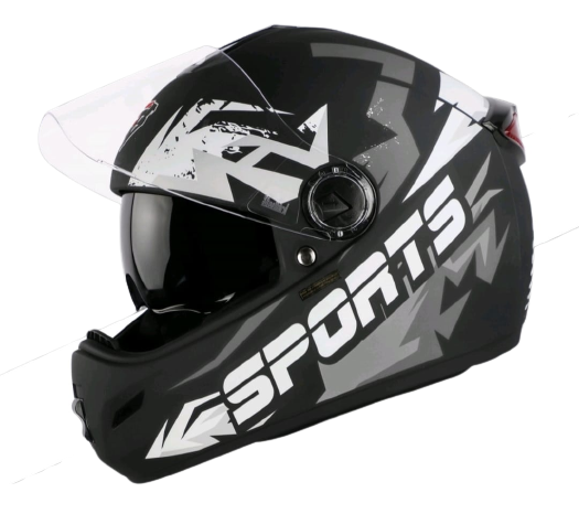 STEELBIRD SBH-34 ROX ISS R SPORTS GLOSSY BLACK/GREY C/V 600 MM (L)