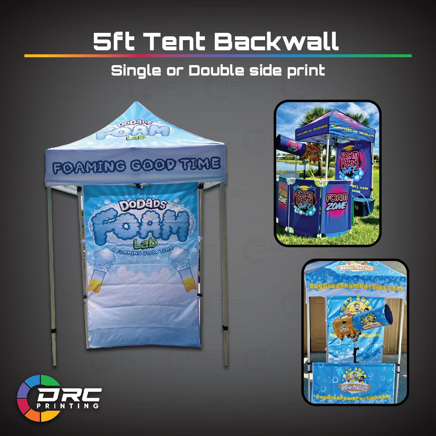 5ft Tent Full Backwall (Single or Double Side Print) 5ft Tent Full Backwall (Single or Double Side Print)
