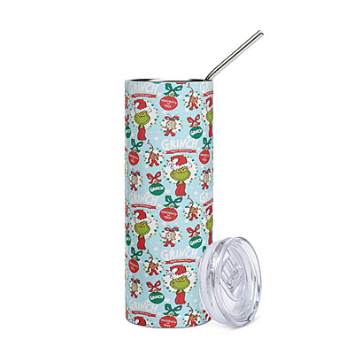 Grinch & Cindy Lou Who Skinny Tumbler – Merry Grinchmas Holiday Drinkware