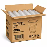 5oz P/Cups Translucent PP Cielo 50/50