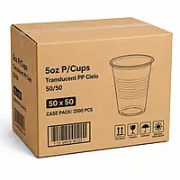5oz P/Cups Translucent PP Cielo 50/50
