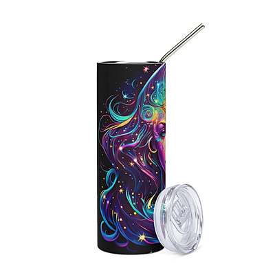 Virgo Zodiac Sign Skinny Tumbler – Vibrant Sublimated Astrology Drinkware