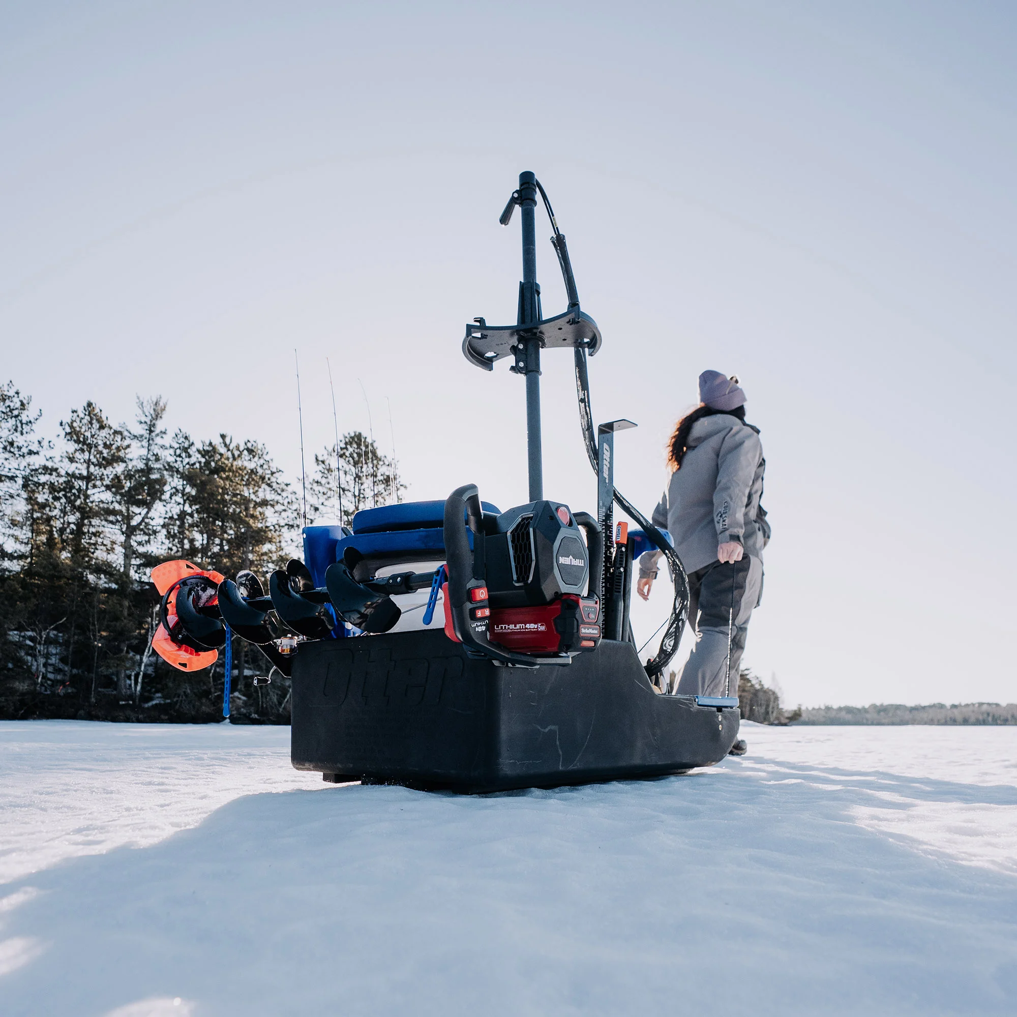 Otter Sonar Sled Auger Rack