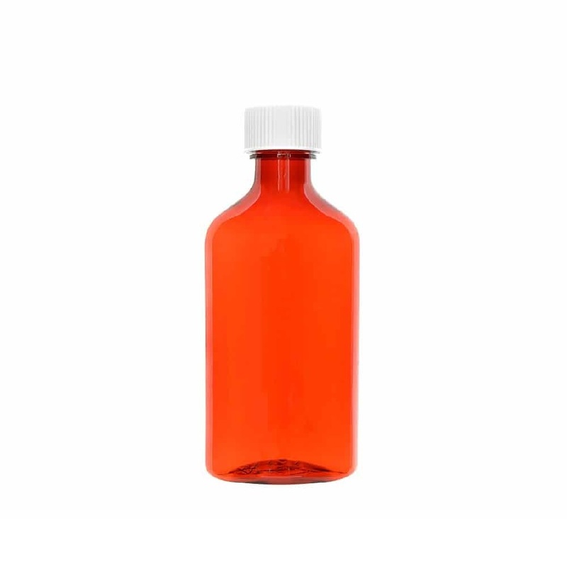 6oz Graduated Oval RX Bottles with Caps 100 count- Amber