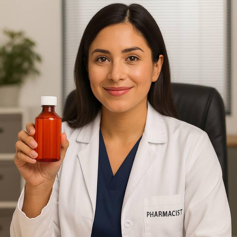 6oz Graduated Oval RX Bottles with Caps 100 count- Amber