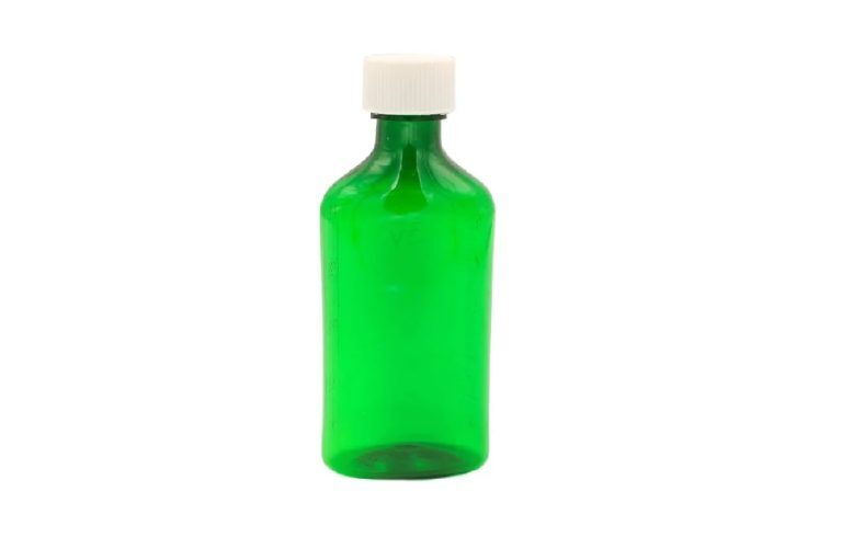 6oz Graduated Oval RX Bottles with Caps 100 count-Green