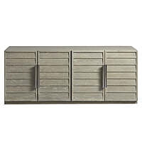 Modern Grey Washed Sideboard | Coastal Media Console with Slatted Doors Modern Grey Washed Sideboard | Coastal Media Console with Slatted Doors