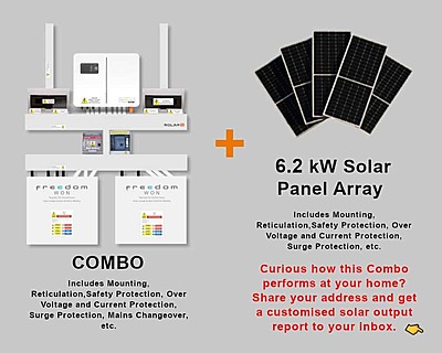 6.0 kW SUNSYNK Hybrid - FREEDOM WON Combo, c/w 2 x 5.0 kWh Lithium Batteries 6.0 kW SUNSYNK Hybrid - FREEDOM WON Combo, c/w 2 x 5.0 kWh Lithium Batteries