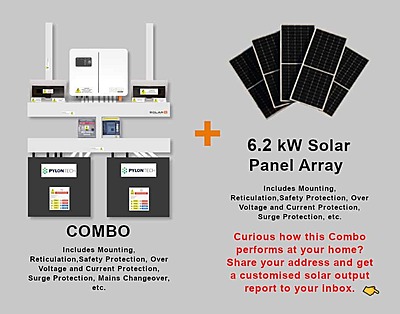 6.0 kW SUNSYNK Hybrid - PYLONTECH Combo, c/w 2 x 4.8 kWh Lithium Batteries