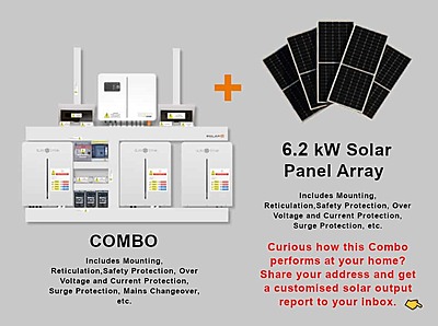 6.0 kW SUNSYNK Hybrid - SUNSYNK Combo, c/w 3 x 5.32 G kWh Lithium Batteries