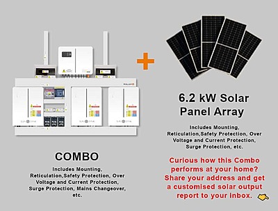 6.0 kW SUNSYNK Hybrid - SUNSYNK Combo, c/w 3 x 5.32 W kWh Lithium Batteries