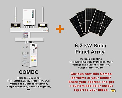 8.0 kW SOLIS S6 Hybrid Combo, c/w 15 kWh FREEDOM WON Lithium Battery