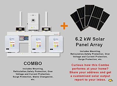 12.0 kW SUNSYNK Hybrid - HUBBLE Lithium Combo, c/w 3x 5.12 kWh Lithium Batteries