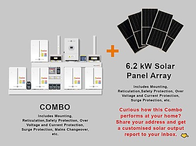12.0 kW SUNSYNK Hybrid - SUNSYNK Combo, c/w 5 x 5.32 W kWh Lithium Batteries