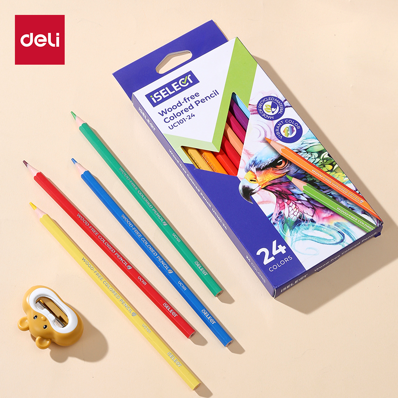 DELI UC101-24 FULL-SIZE COLOR PENCILS 24 COLORS