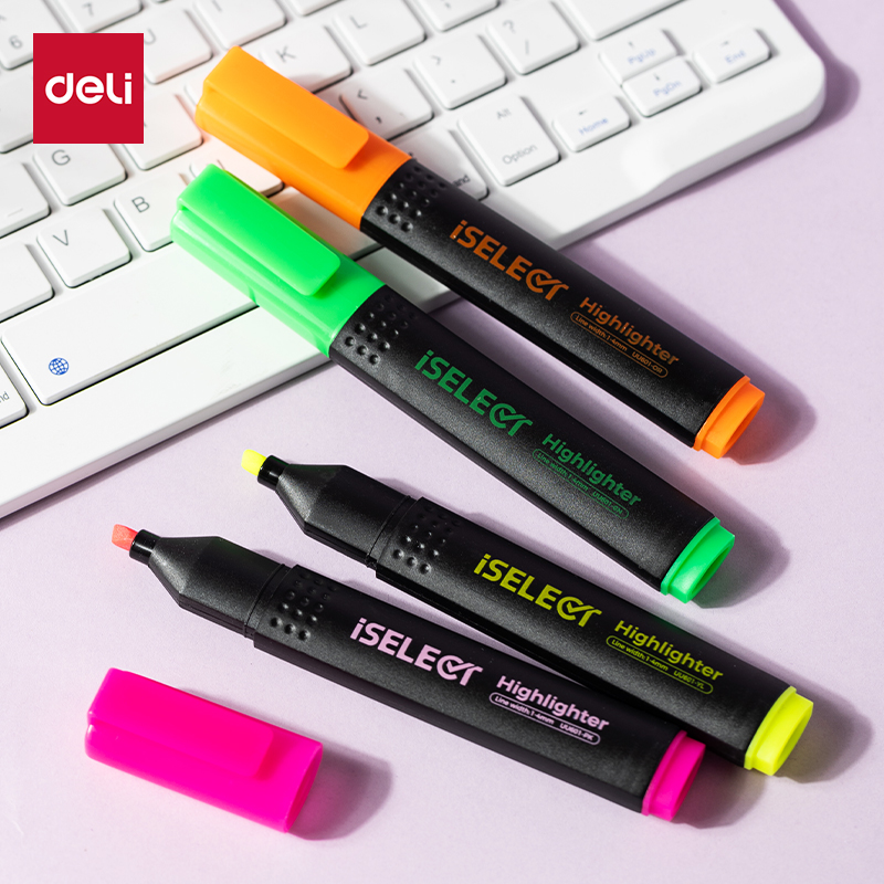 DELI UU601-4C ISELECT HIGHLIGHTER ASST 4PCS/WLT