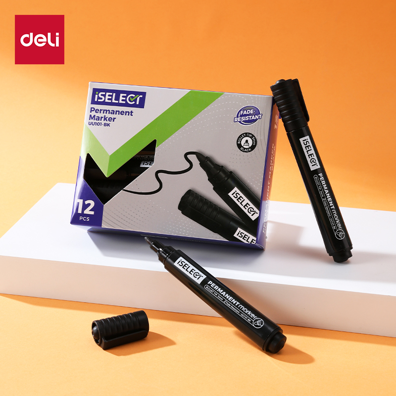 DELI UU101-BK ISELECT PERMANENT BULLET MARKERS BLACK