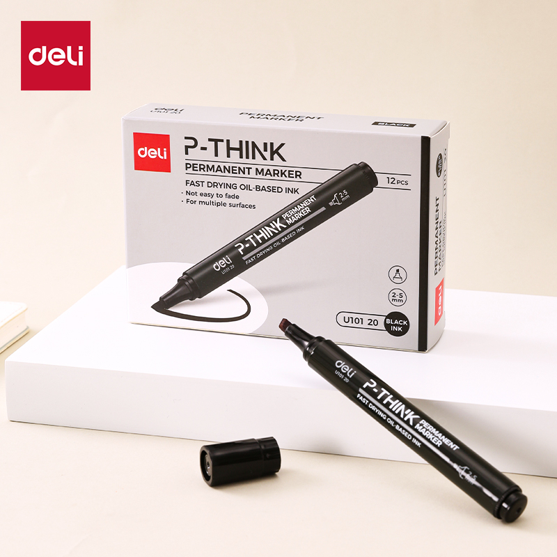 DELI U10120 PERMANENT CHISEL MARKER BLACK