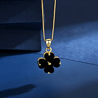 Obsidian Clover Necklace