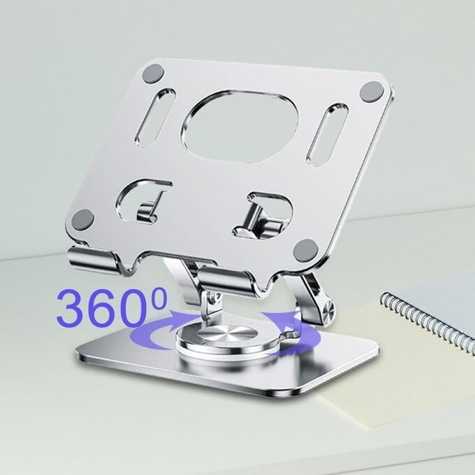 STAINLESS STEEL 360° ROTATING ADJUSTABLE DESKTOP PHONE TABLET STAND