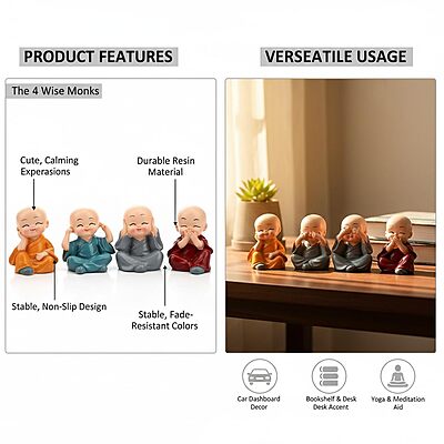 Amazkart Buddha Monk Statues for Home Decor and Gifts Amazkart Buddha Monk Statues for Home Decor and Gifts