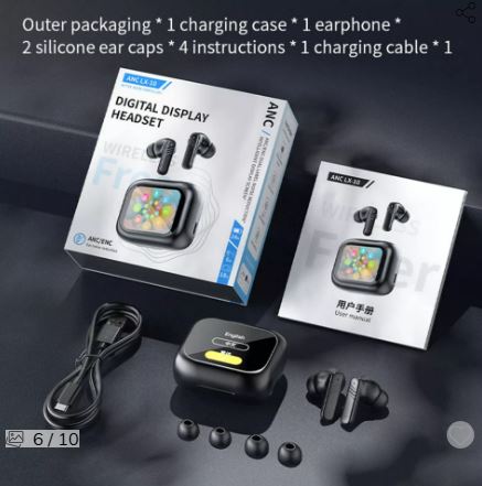 Auriculares Bluetooth con Pantalla Touch a Color TWS LX-10