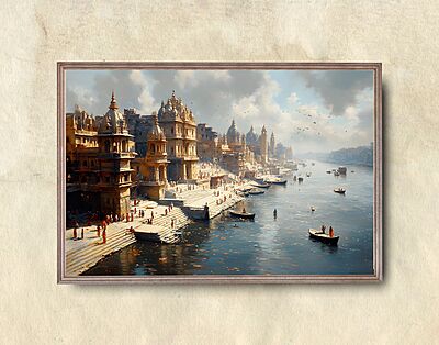 Varanasi India Art Print, Historic Ganges River Physical Fine Art Print Varanasi India Art Print, Historic Ganges River Physical Fine Art Print