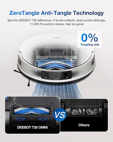Ecovacs DEEBOT T30 PRO OMNI Robot Vacuum Cleaner - 11,000Pa, 290min Runtime