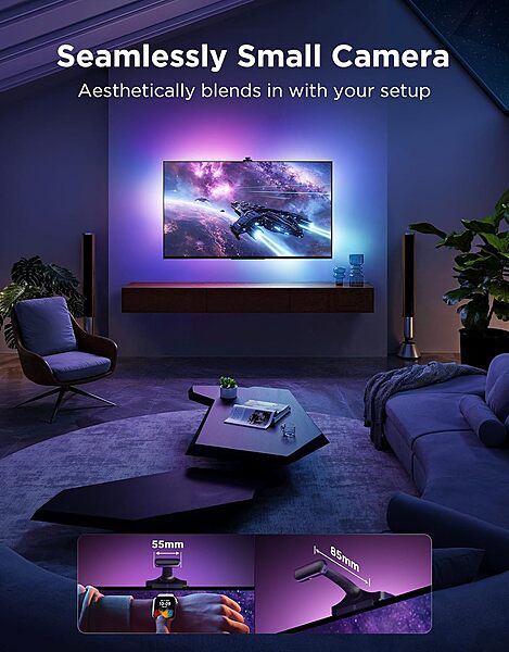 Govee TV Backlight 3 Pro with HDR Triple Camera, 5-in-1 RGBWWIC LED Strip Lights That Change with 75-85 Inch TVs, 75LEDs/m, Supports AI Filter, Smart App and Voice Control, DreamView Sync