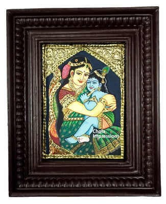 Yashodha Krishna Tanjore Painting - From small sizes Yashodha Krishna Tanjore Painting - From small sizes