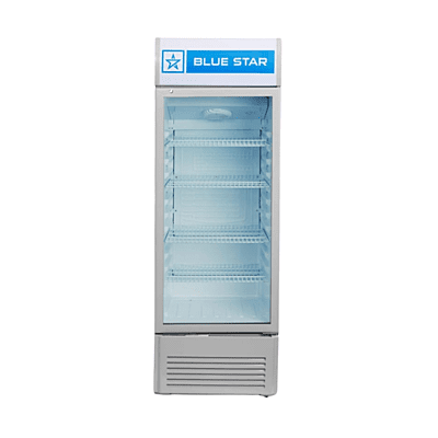 Glass door display refrigerator, Blue Star 250 liters.