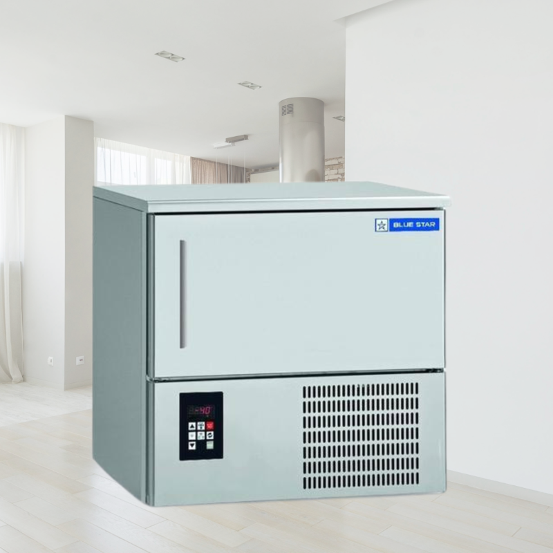 High-performance cooling system of a Blue Star BF03G Blast Freezer.