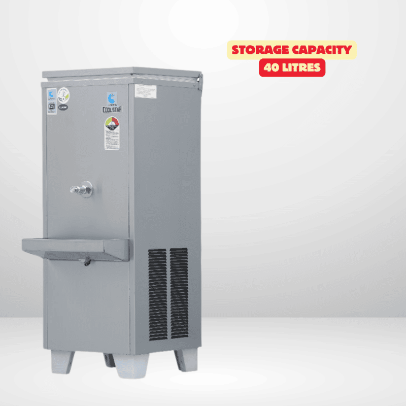 Large capacity water cooler with multiple faucets, Climatrol.