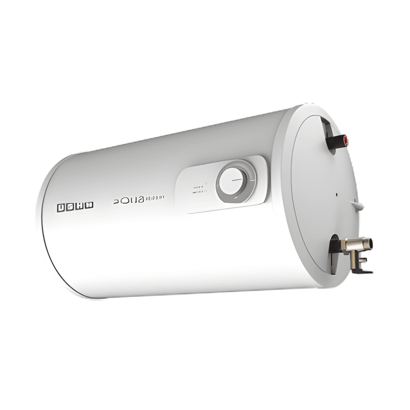 A graphic illustrating the 5 key safety features of the Usha Aqua Horizon 25L Storage Water Heater.