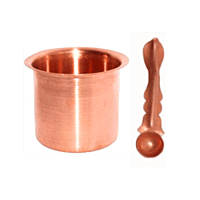 Copper Standard Quality Panchapathra with Uddarini for Pooja/Hawan
