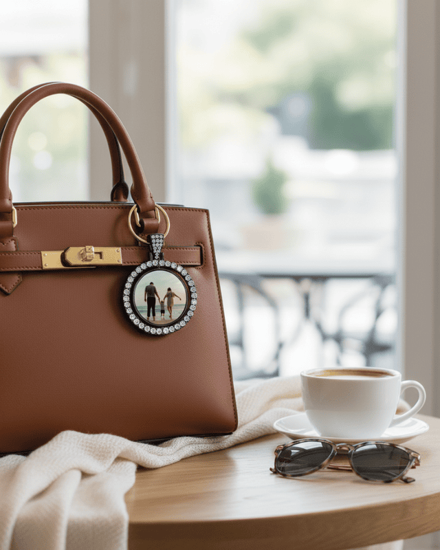 Custom Beveled Rhinestone Keychain