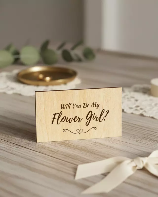 Heirloom Collection Bride’s Proposal Cards featuring engraved personalized bridal party cards.