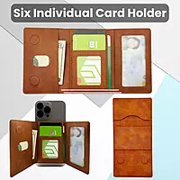 Magnetic Leather Phone Wallet & Stand - Adhesive / MagSafe-Compatible Slim Card Holder with Kickstand & RFID Block for iPhone & Android