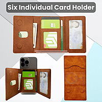 Magnetic Leather Phone Wallet & Stand - Adhesive / MagSafe-Compatible Slim Card Holder with Kickstand & RFID Block for iPhone & Android