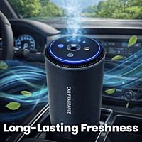 Car Fragrance Diffuser - Long-Lasting Air Freshener with Refillable Perfume Bottle
