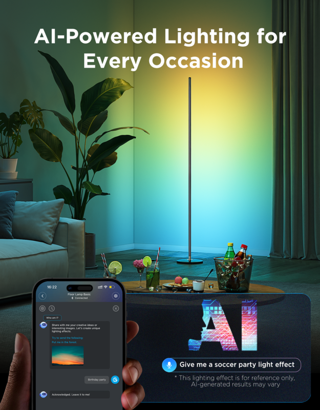 Govee Floor Lamp Lite/Basic - RGBICW Smart LED Floor Lamp with Matter & Music Sync