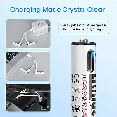 Portronics AAA Lithius Cell USB-C Rechargeable Lithium-ion Battery Portronics AAA Lithius Cell USB-C Rechargeable Lithium-ion Battery