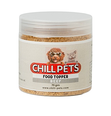 Chill Pets Food Topper for Dogs and Cats, Beef, 70 gm