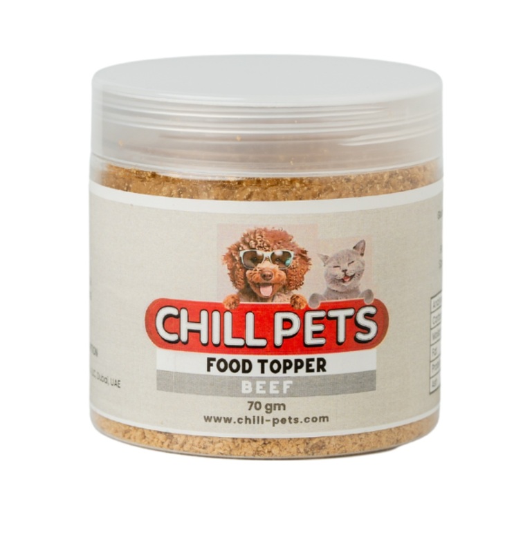 Chill Pets Food Topper for Dogs and Cats, Beef, 70 gm